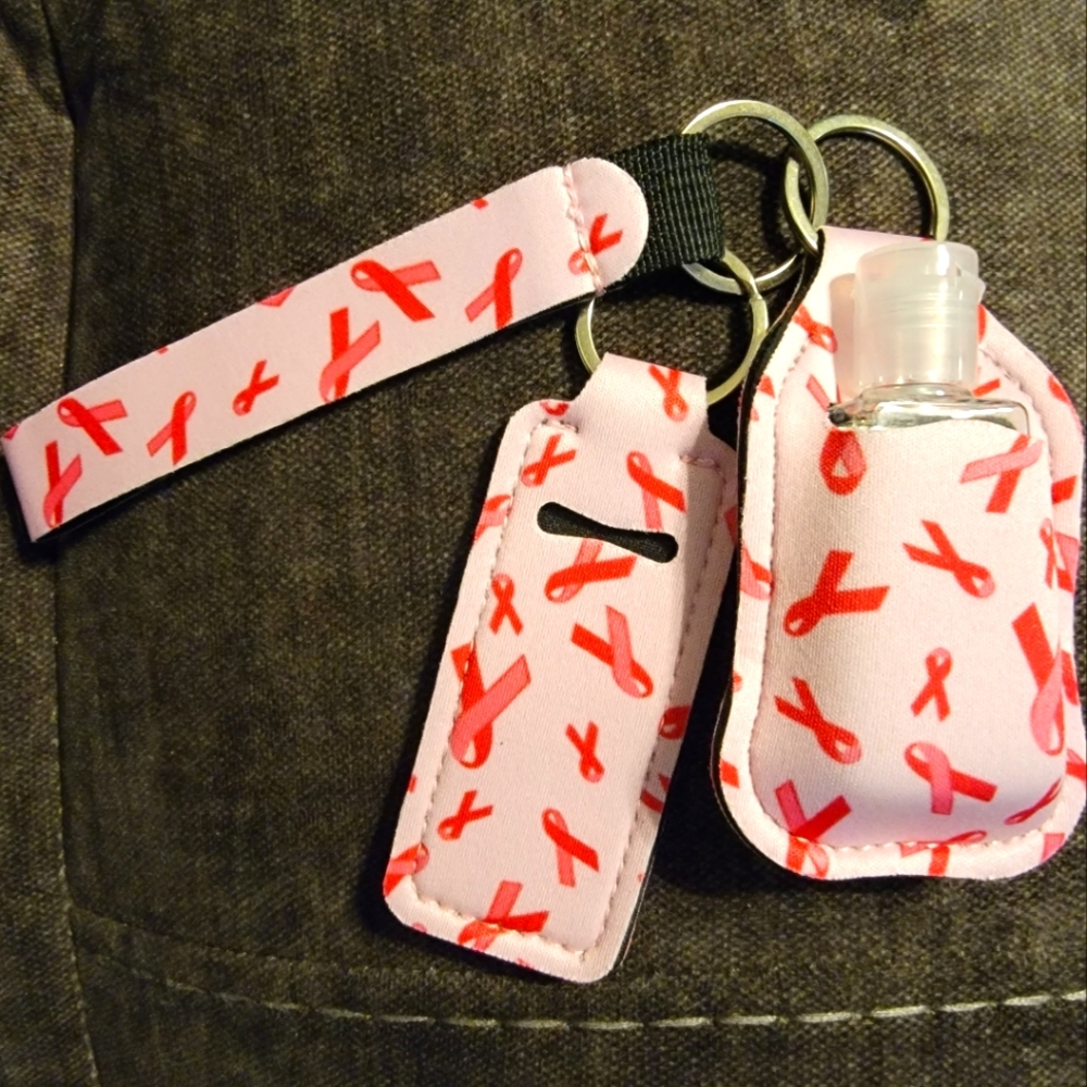Travel hand sanitizer and chapstick holder